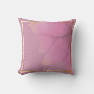 Chic Gold Fuchsia Abstrakte Blumenrahmen Kissen