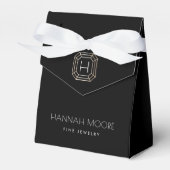 Chic Gold Gemstone Monogram Designer Box Geschenkschachtel (Vorderseite)