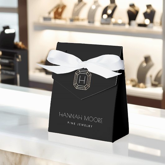 Chic Gold Gemstone Monogram Designer Box Geschenkschachtel