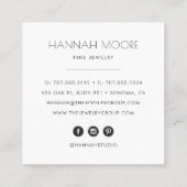 Chic Gold Gemstone Monogram Jewelier Logo Quadratische Visitenkarte (Rückseite)