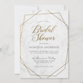 Chic Gold Geometric Art Déco Brautparty Einladung (Vorderseite)