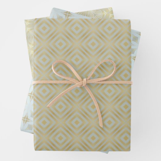 Chic Gold Geometric Geschenkpapier Set (Beispiel)