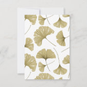 Chic Gold Ginkgo Leaf Wedding RSVP Card Karte (Rückseite)