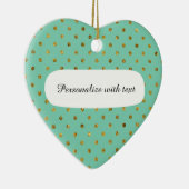 Chic Gold Glam and Mint Dots Keramik Ornament (Rechts)