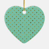 Chic Gold Glam and Mint Dots Keramik Ornament (Hinten)