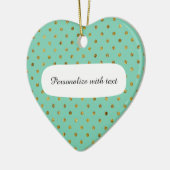 Chic Gold Glam and Mint Dots Keramik Ornament (Links)