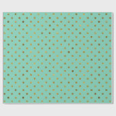 Chic Gold Glam and Mint Polka Docks Geschenkpapier (Flach)