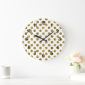 Chic Gold Glam Dots Große Wanduhr (Zuhause)