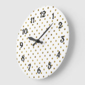 Chic Gold Glam Dots Große Wanduhr (Winkel)