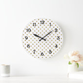 Chic Gold Glam Dots Große Wanduhr (Zuhause)