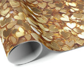 Chic Gold Glam Hearts Geschenkpapier (Rolleneckpunkt)