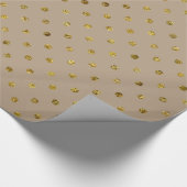 Chic Gold Glam Polka Dots Geschenkpapier (Ecke)