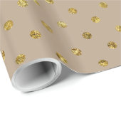 Chic Gold Glam Polka Dots Geschenkpapier (Rolleneckpunkt)