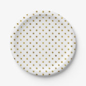 Chic Gold Glam Polka Dots Pappteller (Vorderseite)