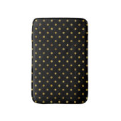 Chic Gold Glam und Black Dots Badematte (Vorderseite Vertikal)