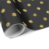 Chic Gold Glam und Black Polka Punkte Geschenkpapier (Rolleneckpunkt)
