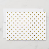 Chic Gold Glam und White Polka Dots Babydusche Einladung (Rückseite)