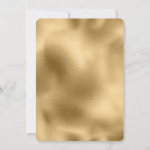 Chic Gold Glam White Lotus Blume Hochzeit Einladung (Rückseite)