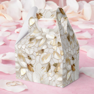 Chic Gold Glam White Lotus Blume Hochzeit Geschenkschachtel