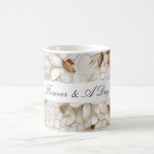 Chic Gold Glam White Lotus Blume Hochzeit Kaffeetasse (Mittel)