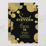 Chic Gold Glamour Dots Trendy Sweet 16 Party Einladung<br><div class="desc">Anpassen für jedes Ereignis.</div>