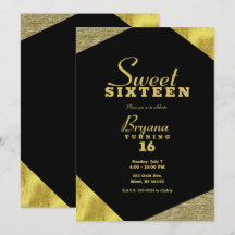 Chic Gold Glamour Geometric Modern Sweet 16 Party