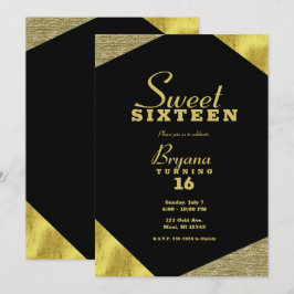Chic Gold Glamour Geometric Modern Sweet 16 Party Einladung