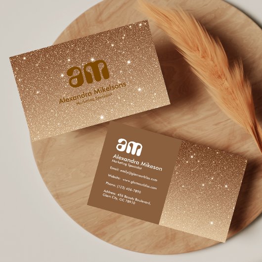 Chic Gold Glanz Geschäft Visitenkarte