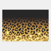 Chic Gold Glitter Leopard Print Pattern Geschenkpapier Set (Vorderseite 3)
