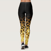 Chic Gold Glitter Leopard Print Pattern Leggings (Rückseite)
