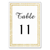 Chic Gold Glittered Trim - Table Card Tischnummer (Rückseite)