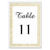 Chic Gold Glittered Trim - Table Card Tischnummer (Vorderseite)