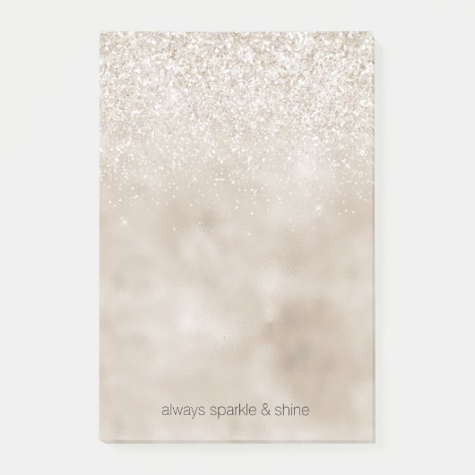 Chic Gold Glitz Glitzer Post-it Klebezettel (Vorderseite)