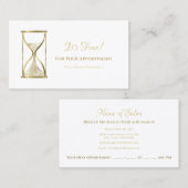 Chic Gold Glitz Hourglass Schönheitssalon Terminkarte (Vorne/Hinten)
