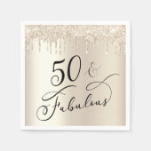 Chic Gold Glitzer 50. Geburtstagsparty Serviette (Vorderseite)