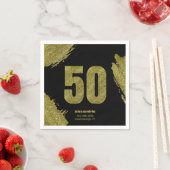 Chic Gold Glitzer 50. Geburtstagsparty Serviette (Beispiel)