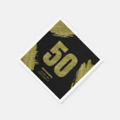 Chic Gold Glitzer 50. Geburtstagsparty Serviette (Ecke)