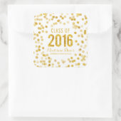 Chic Gold Glitzer Abschluss Quadratischer Aufkleber (Tasche)