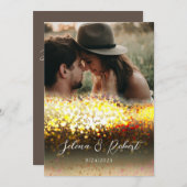 Chic Gold Glitzer Abstrakt Overlay Foto Hochzeit Einladung (Vorne/Hinten)