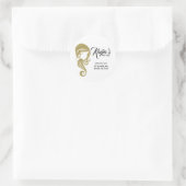 Chic Gold Glitzer Beauty Girl & Makeup Salon Runder Aufkleber (Tasche)