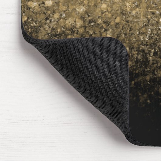 Chic Gold Glitzer & Black Mit Monogramm Mousepad (Ecke)