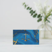Chic gold Glitzer Blue Marmor Anwaltskarte Visitenkarte (Stehend Vorderseite)