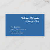 Chic gold Glitzer Blue Marmor Anwaltskarte Visitenkarte (Rückseite)