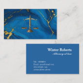 Chic gold Glitzer Blue Marmor Anwaltskarte Visitenkarte (Vorne/Hinten)