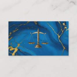 Chic gold Glitzer Blue Marmor Anwaltskarte Visitenkarte