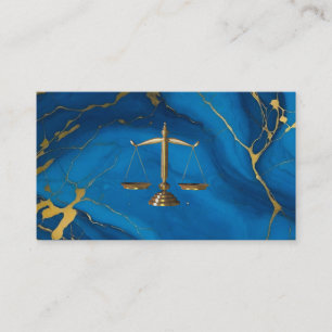 Chic gold Glitzer Blue Marmor Anwaltskarte Visitenkarte