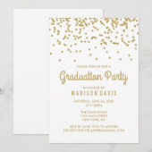 Chic Gold Glitzer Confetti Graduation Party Einladung (Vorne/Hinten)