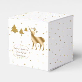 Chic Gold Glitzer Deer Buck & Glitzer Pine Trees Geschenkschachtel