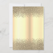 Chic Gold Glitzer Dress, Tiara, Diamonds Sweet 16 Einladung (Rückseite)