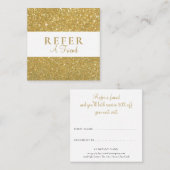 Chic Gold Glitzer Empfehlungskarte (Vorne/Hinten)